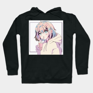 Cute anime style boba girl Hoodie